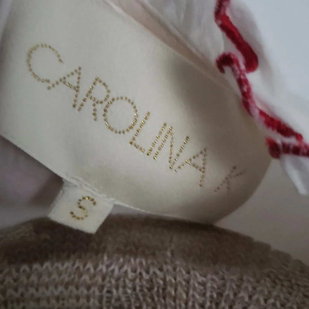 CAROLINA K. Floral design eyelet embroidered ruffled blouse Sz S - Picture 7 of 7